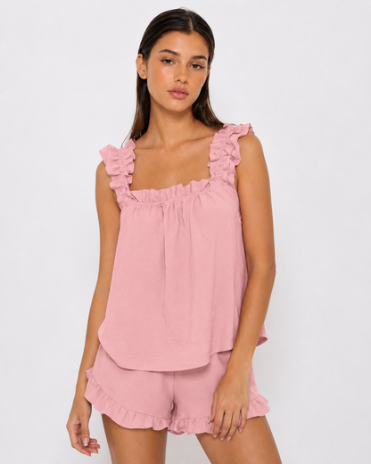 ALMA - Conjunto de Pijama con Volantes y Short