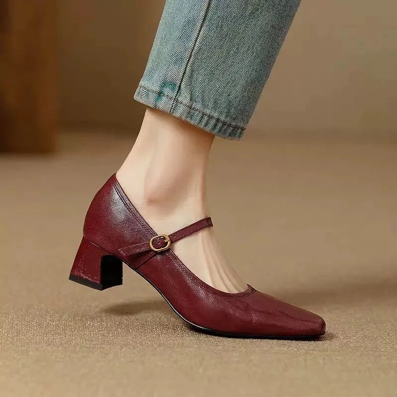 Bella | Zapatos de Tacón de Piel Genuina