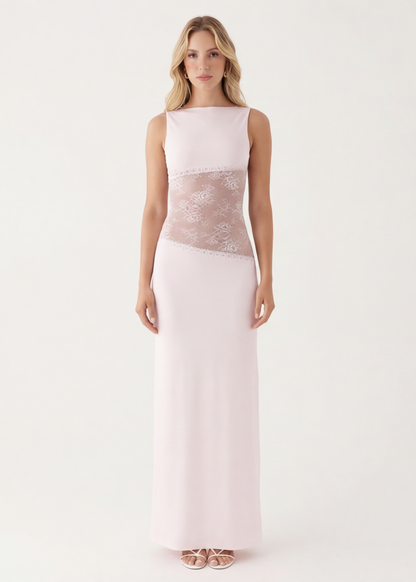 ARIA VEIL CUT - Vestido Maxi con Encaje y Espalda Abierta