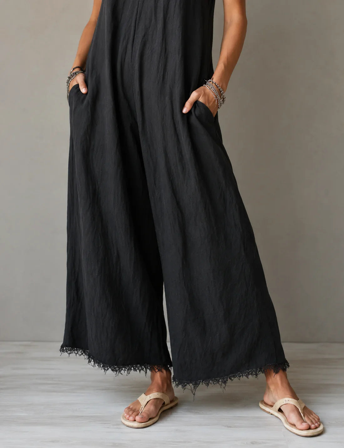 Léa - Mono minimalista de lino para mujer