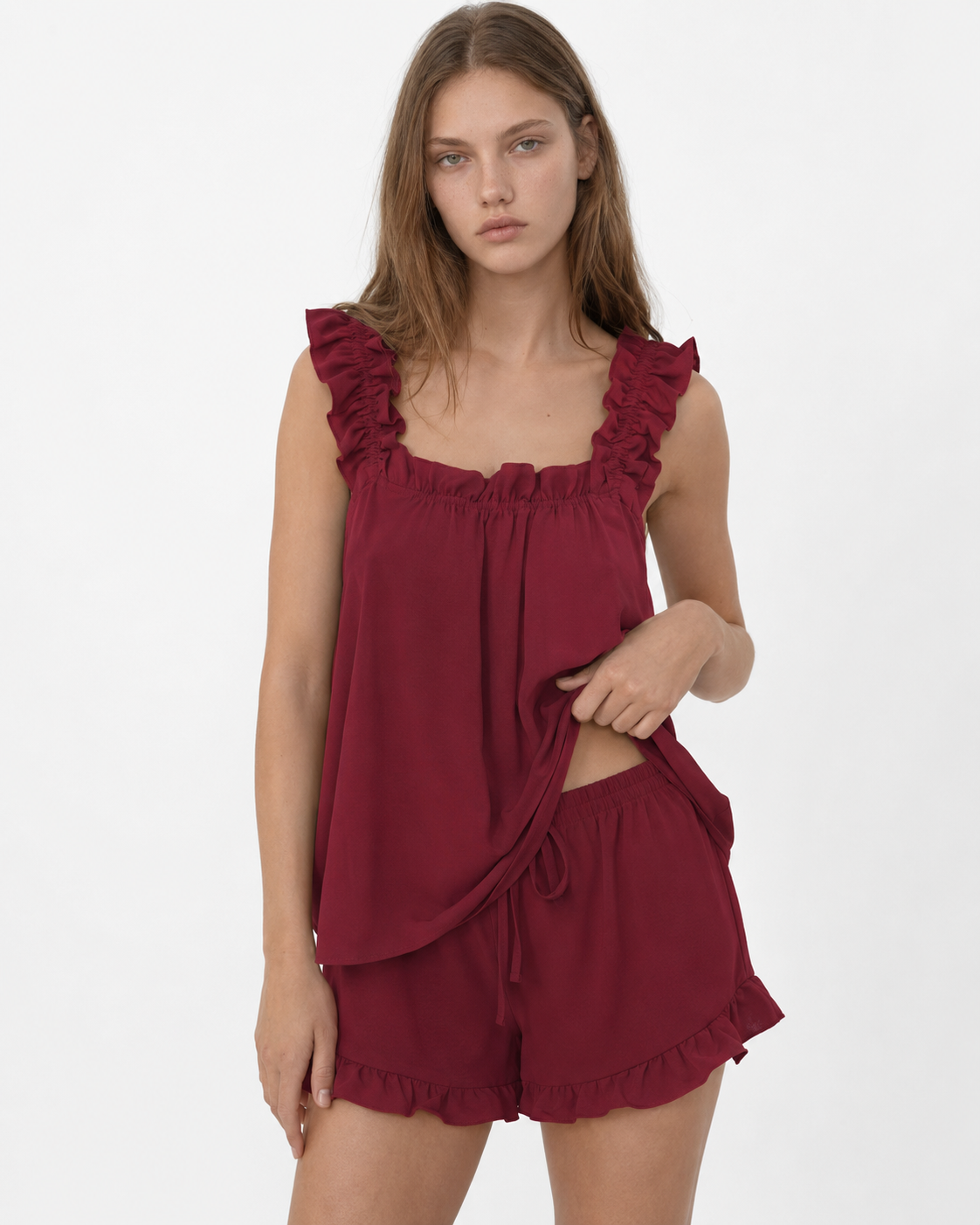 ALMA - Conjunto de Pijama con Volantes y Short