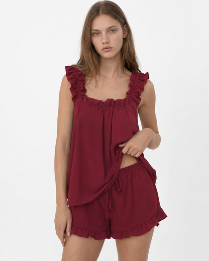 ALMA - Conjunto de Pijama con Volantes y Short