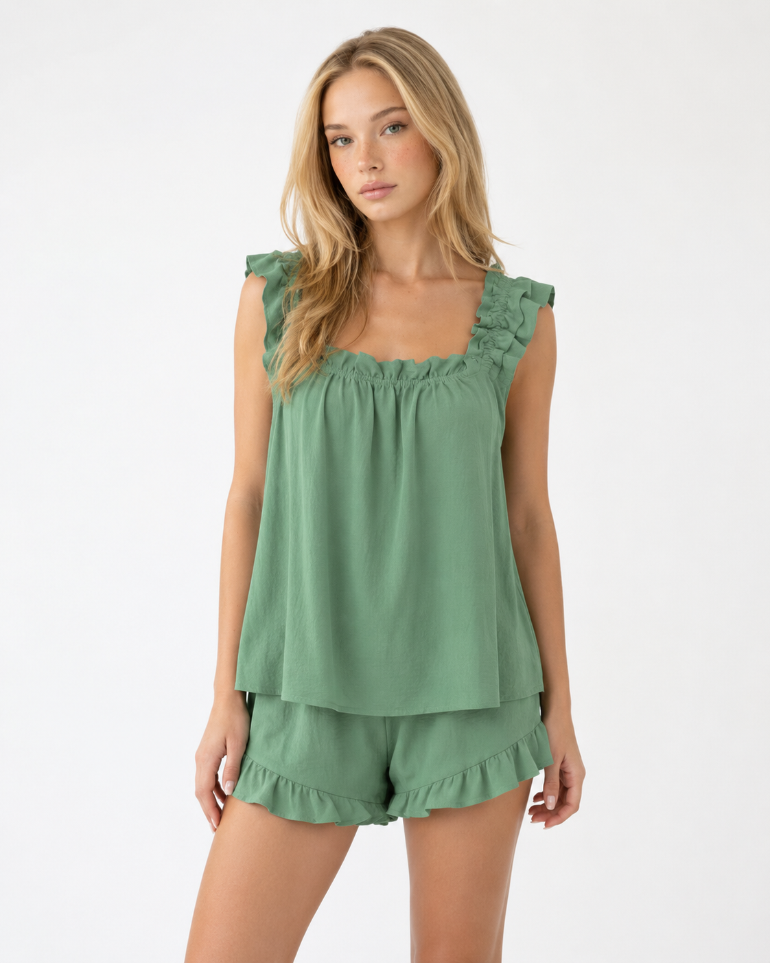 ALMA - Conjunto de Pijama con Volantes y Short