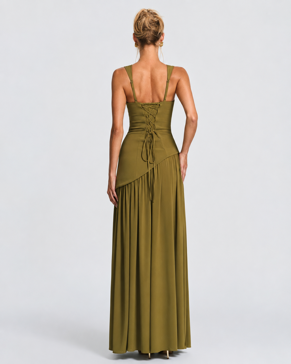 ARIANA - Vestido Maxi Corsé con Abertura y Pañuelo