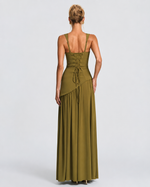 ARIANA - Vestido Maxi Corsé con Abertura y Pañuelo