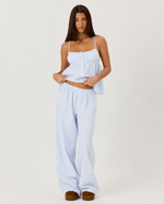 MAELIA - Conjunto de Pijama de Rayas con Pantalón Ancho