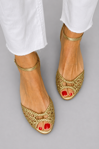 Isadora | Sandalias trenzadas doradas