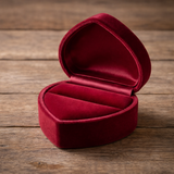 Lujosa caja para anillos en forma de corazón