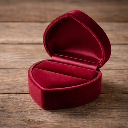 Lujosa caja para anillos en forma de corazón