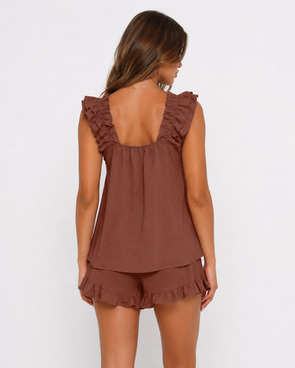 ALMA - Conjunto de Pijama con Volantes y Short