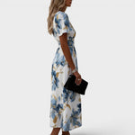 Elara | Vestido Midi Floral Cruzado