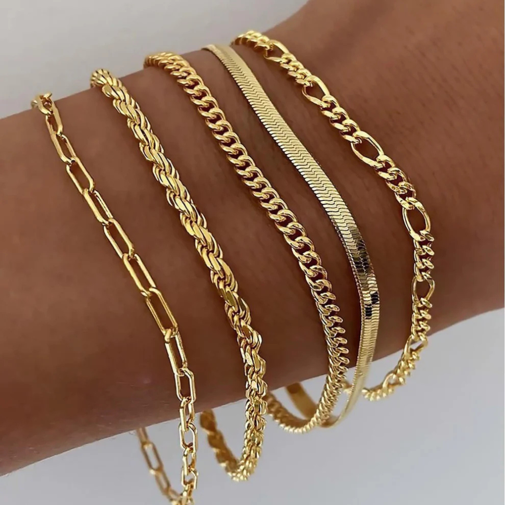 Conjunto de pulseras Oro