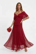 Vestido largo con escote en v