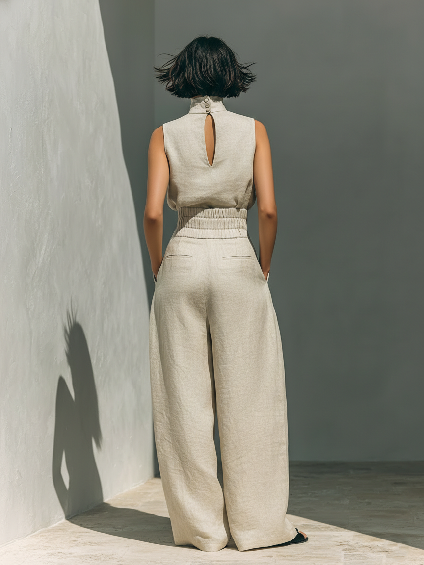 Katalina | Conjunto de Pantalones Anchos Elegantes y Top