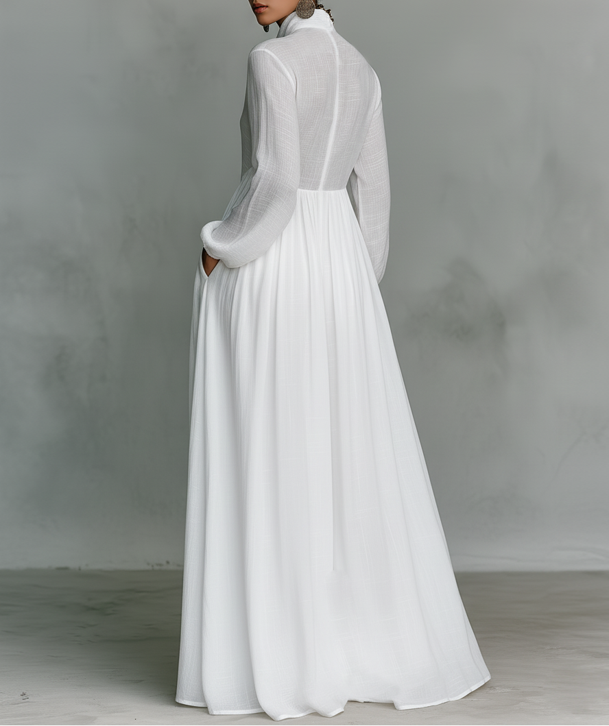 Alessia | Vestido largo minimalista con patchwork