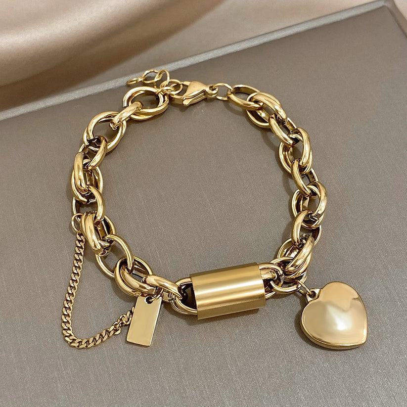 Pulsera corazón Oro