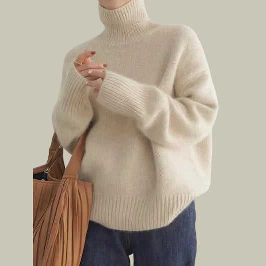 TERESA - Jersey de Cuello Alto y Corte Relajado