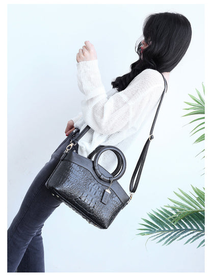 Amalia - Bolsa Bicolor Textura Cocodrilo