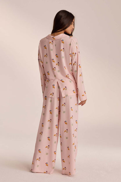 MELINA - Conjunto de Pijama con Camisa y Pantalón Estampado