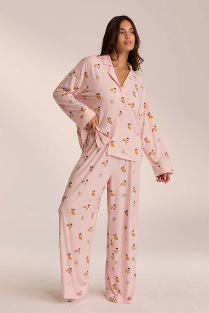 MELINA - Conjunto de Pijama con Camisa y Pantalón Estampado