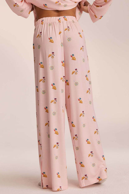 MELINA - Conjunto de Pijama con Camisa y Pantalón Estampado