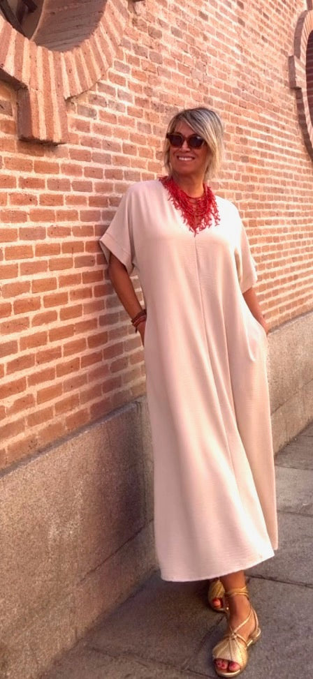 Vestido Telma Beige