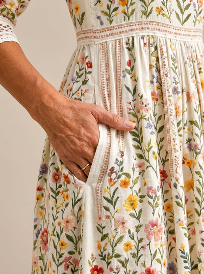 LINA - Vestido Midi Estampado Floral