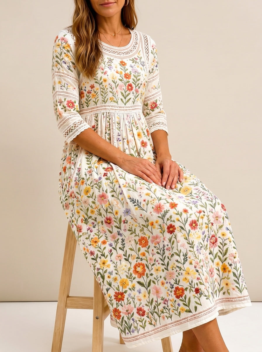 LINA - Vestido Midi Estampado Floral