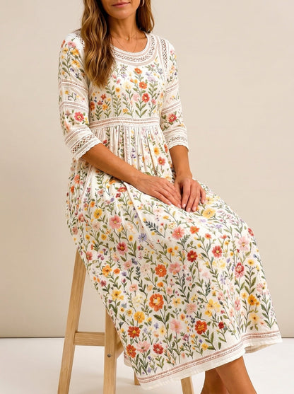 LINA - Vestido Midi Estampado Floral