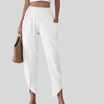 Essari - Pantalones con dobladillo deshilachado
