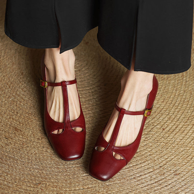 Alysa | Zapatos de Tacón de Piel Genuina