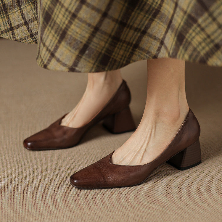 Zila | Zapatos de Tacón de Piel Genuina