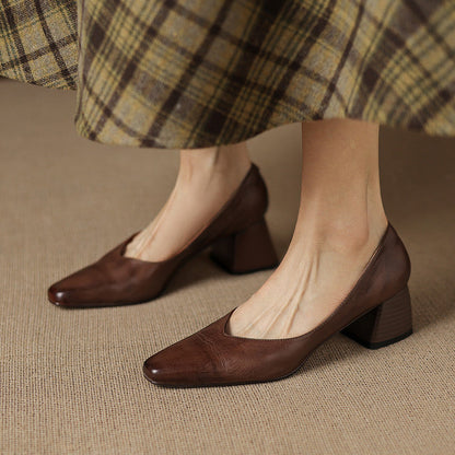 Zila | Zapatos de Tacón de Piel Genuina