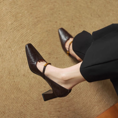 Maela | Zapatos de Tacón de Piel Genuina
