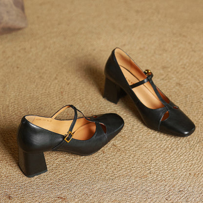 Alysa | Zapatos de Tacón de Piel Genuina