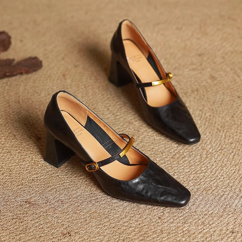 Maela | Zapatos de Tacón de Piel Genuina