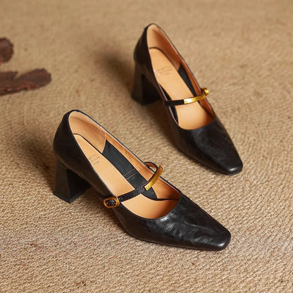 Maela | Zapatos de Tacón de Piel Genuina