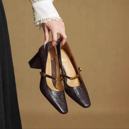 Maela | Zapatos de Tacón de Piel Genuina