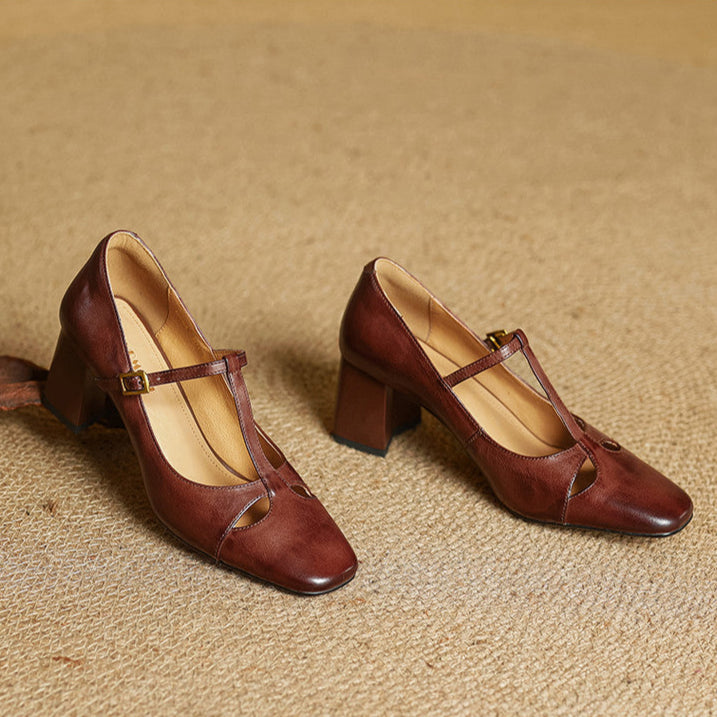 Alysa | Zapatos de Tacón de Piel Genuina