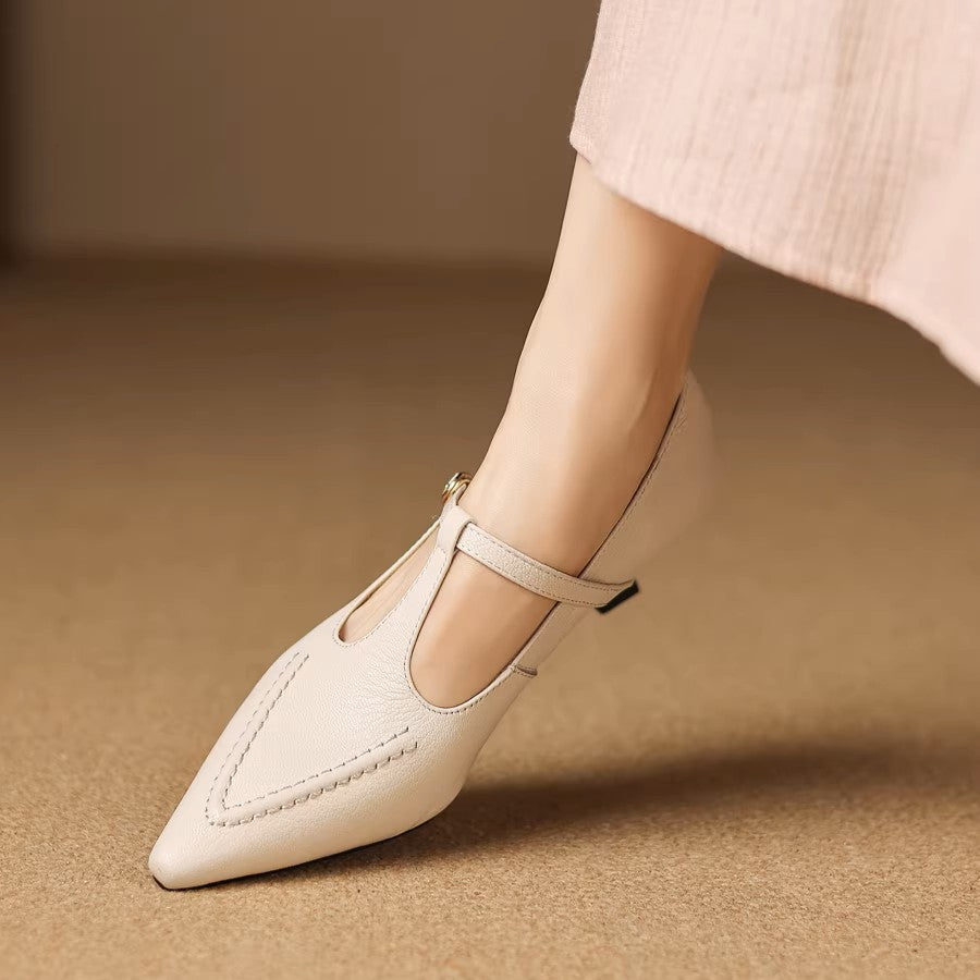 Tirea | Zapatos de Tacón de Piel Genuina