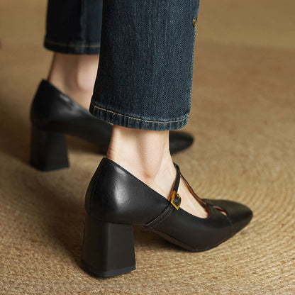 Alysa | Zapatos de Tacón de Piel Genuina