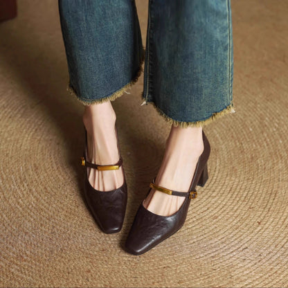Maela | Zapatos de Tacón de Piel Genuina