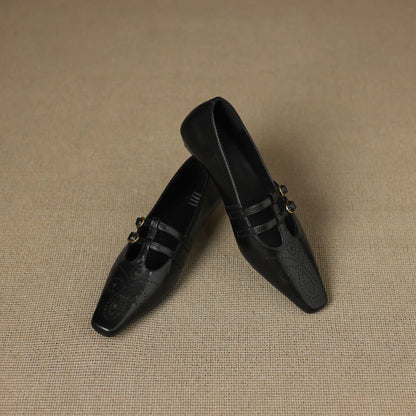 Ceyla | Bailarina Mary Jane de Doble Tira con Detalle Brogue
