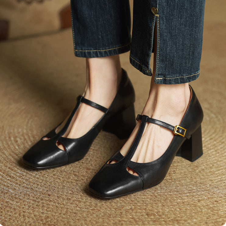 Alysa | Zapatos de Tacón de Piel Genuina