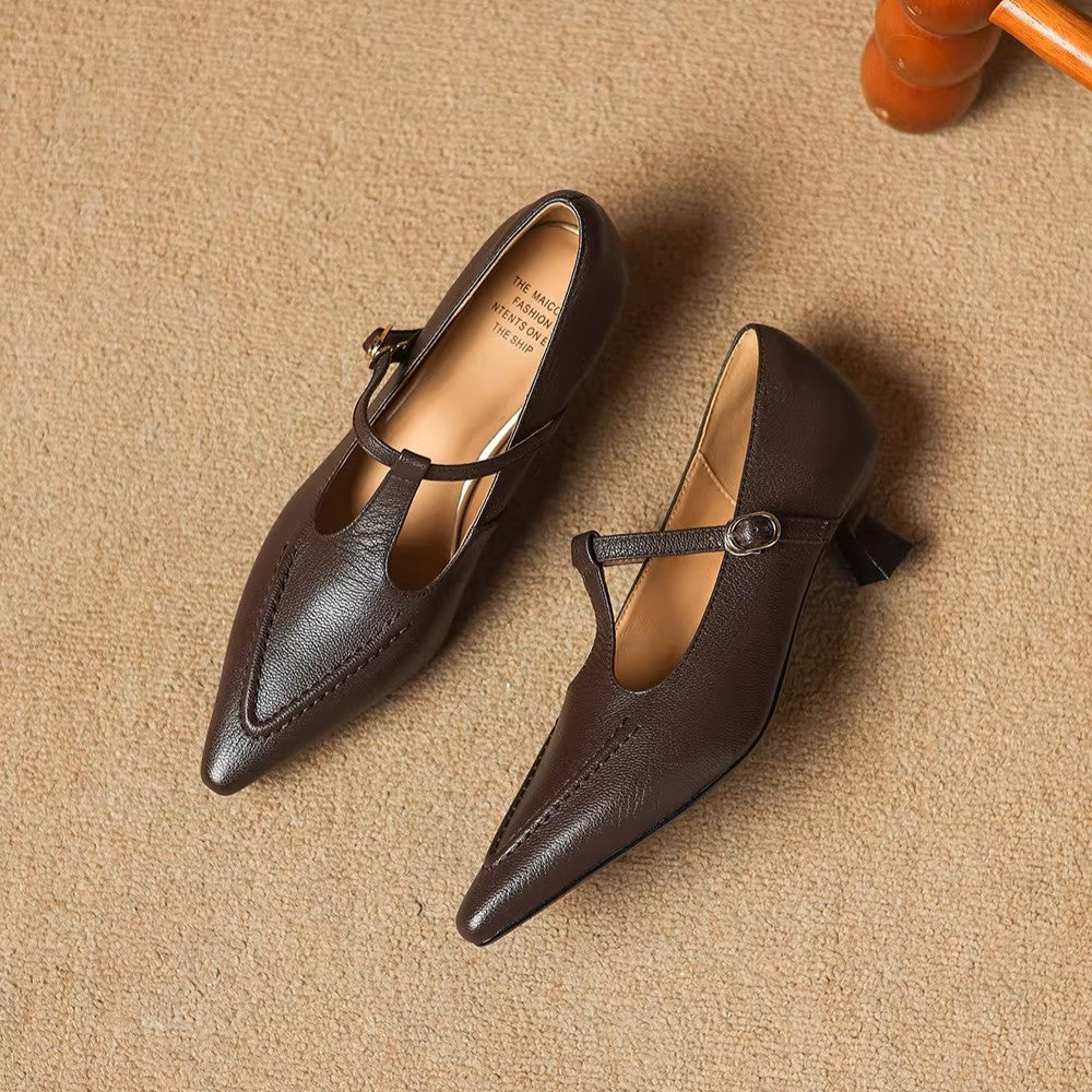 Tirea | Zapatos de Tacón de Piel Genuina