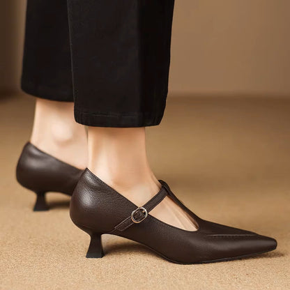 Tirea | Zapatos de Tacón de Piel Genuina