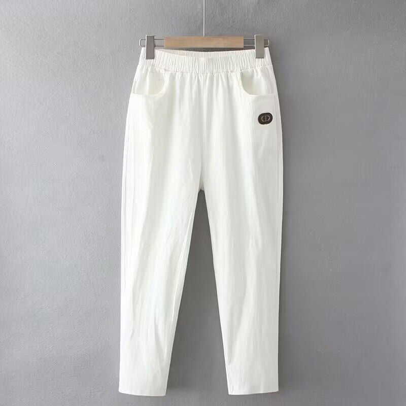 LORENA - Pantalón de Mezcla de Algodón y Lino