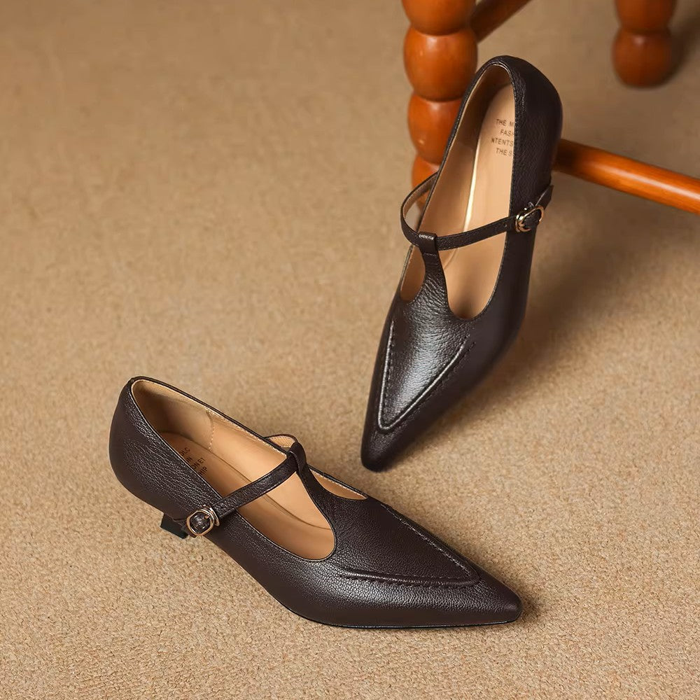 Tirea | Zapatos de Tacón de Piel Genuina