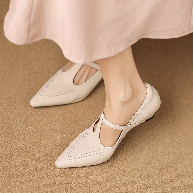 Tirea | Zapatos de Tacón de Piel Genuina