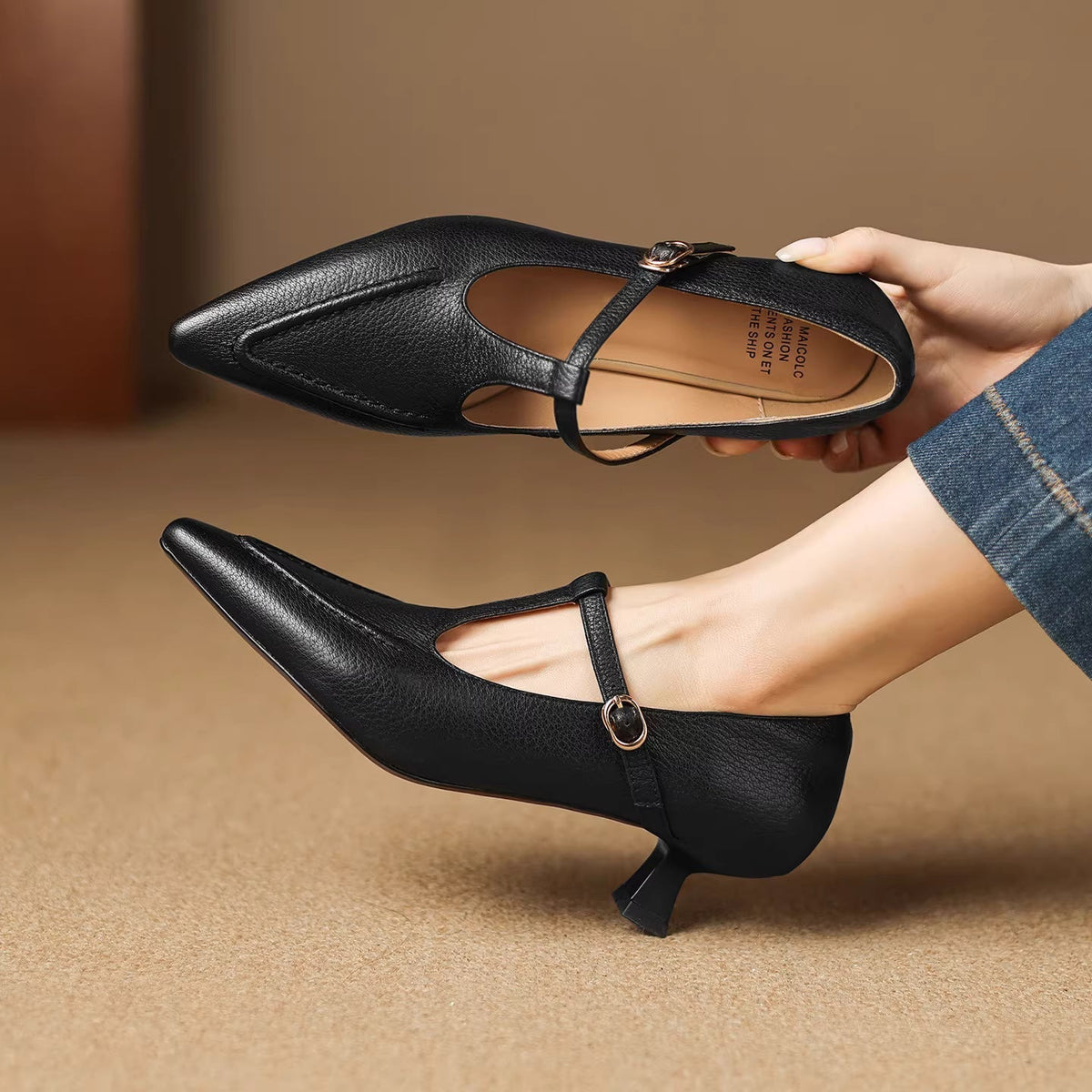 Tirea | Zapatos de Tacón de Piel Genuina
